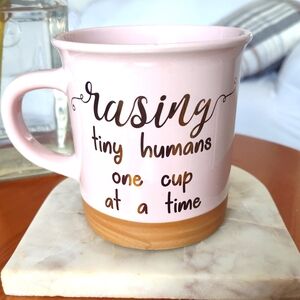 HAzel & Co pink mug raising tiny humans home kitchen